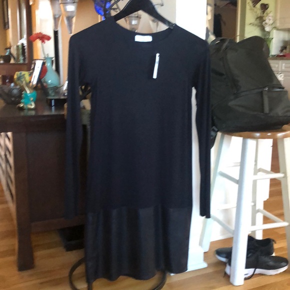 Anthropologie Dresses & Skirts - NWT!! Anthropologie black dress w/ leather detail